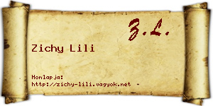 Zichy Lili névjegykártya